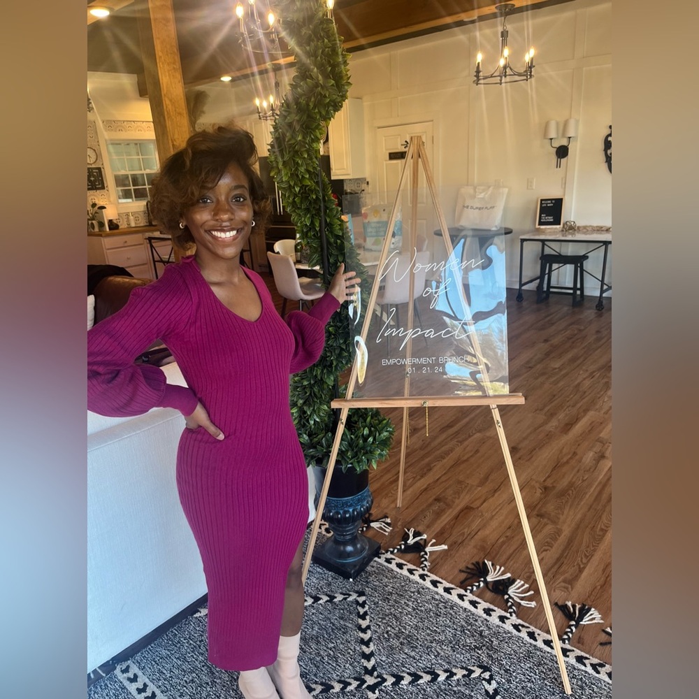 Lulu’s Elegant Magenta Knit Dress